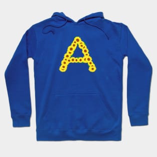 Sunflowers Initial Letter A (White Background) Hoodie